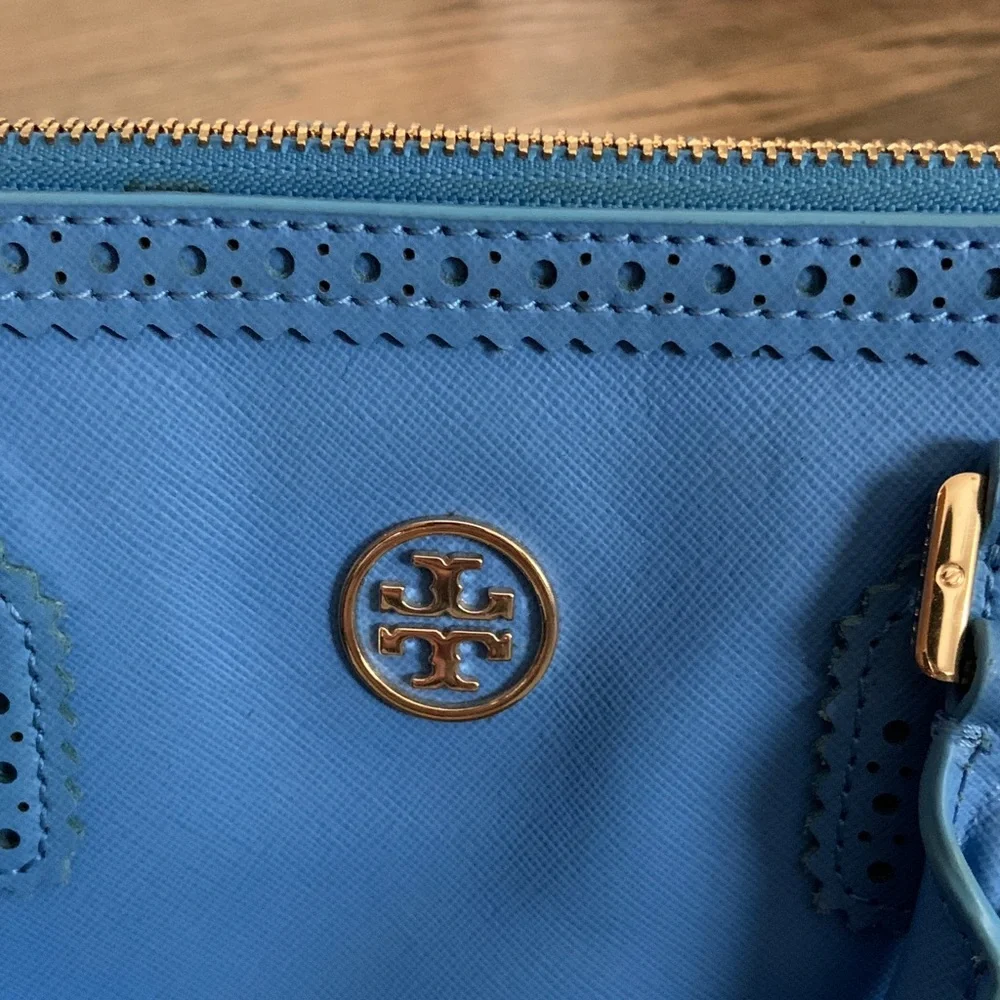 LAST CHANCE! Tory Burch Blue Leather Robinson Spectator Satchel Handbag